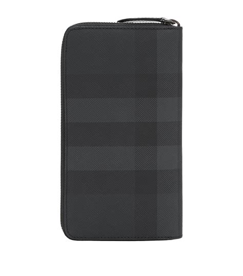 burberry nova check zip around wallet|Check Zip Wallet in Charcoal .